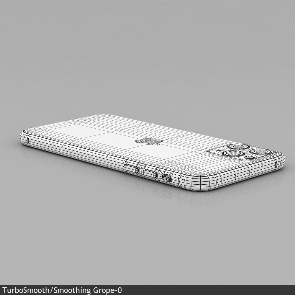 Apple iPhone 11 Pro   Space Gray  Low-poly 3D model_42
