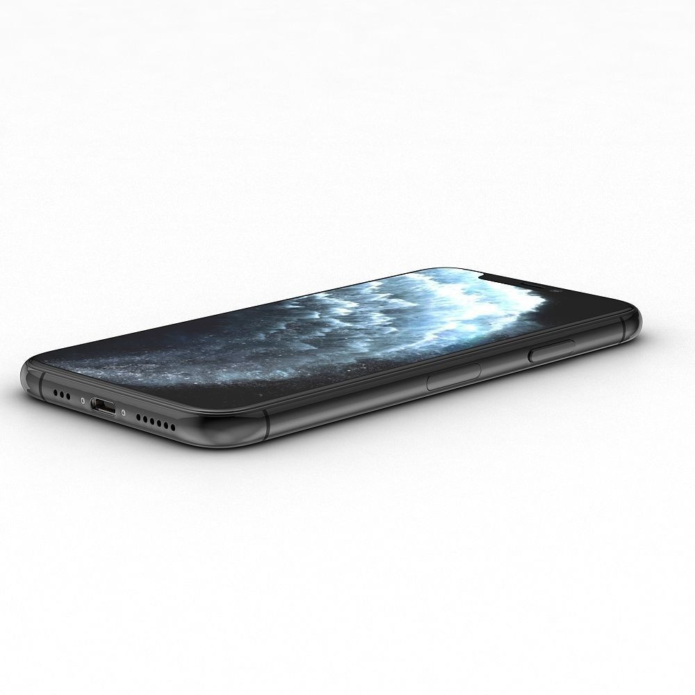 Apple iPhone 11 Pro   Space Gray  Low-poly 3D model_11