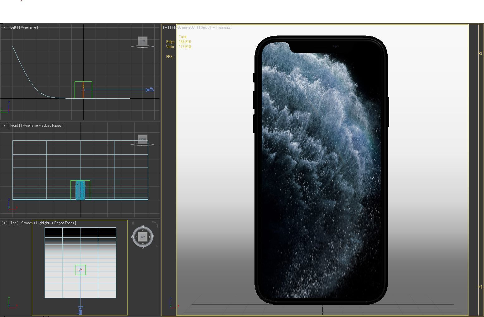 Apple iPhone 11 Pro   Space Gray  Low-poly 3D model_20