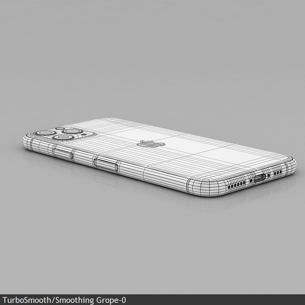 Apple iPhone 11 Pro   Space Gray  Low-poly 3D model_45
