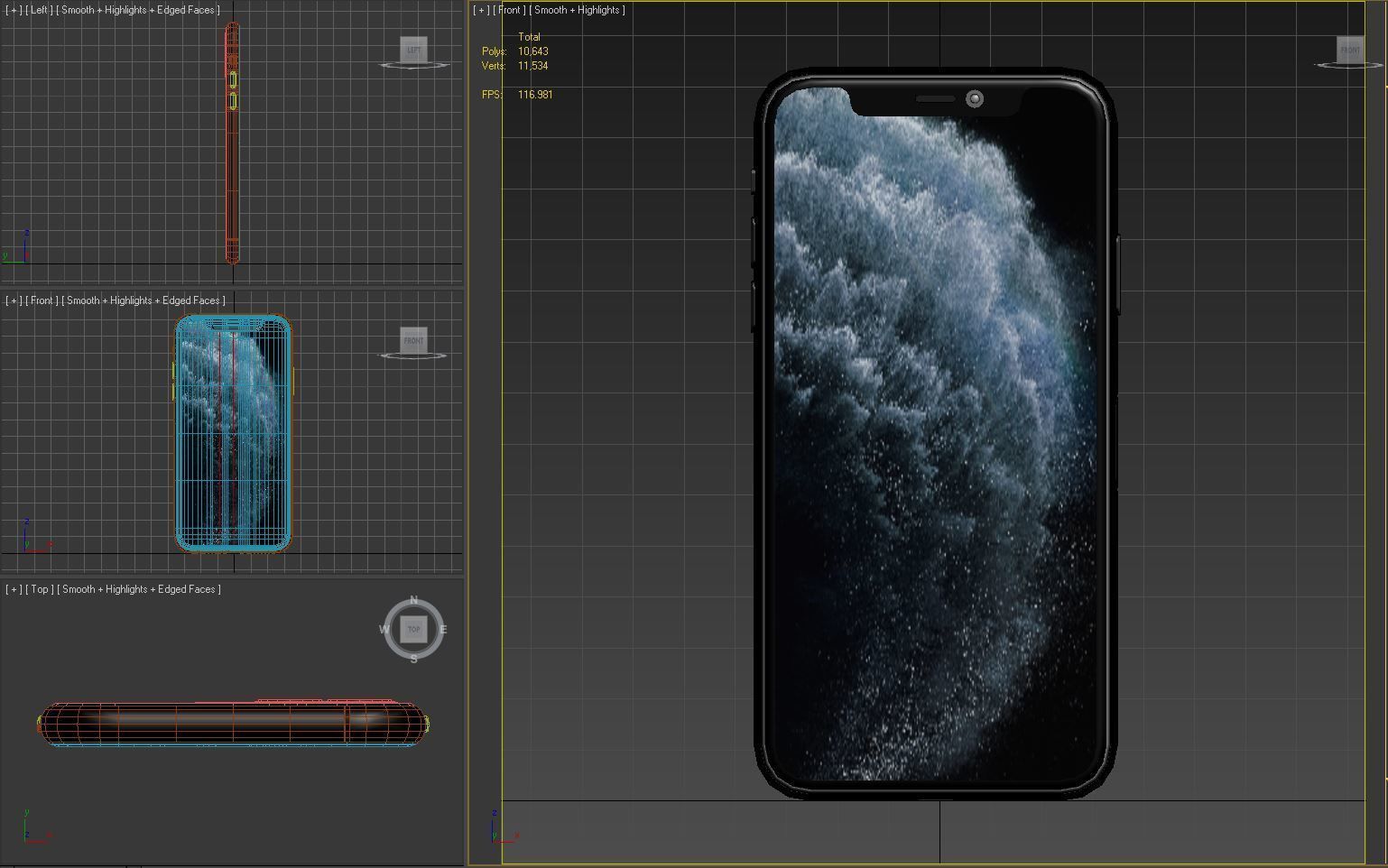 Apple iPhone 11 Pro   Space Gray  Low-poly 3D model_21