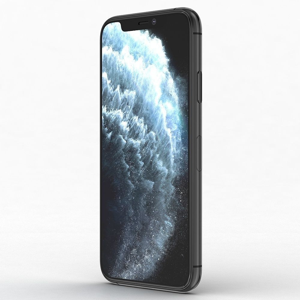 Apple iPhone 11 Pro   Space Gray  Low-poly 3D model_7
