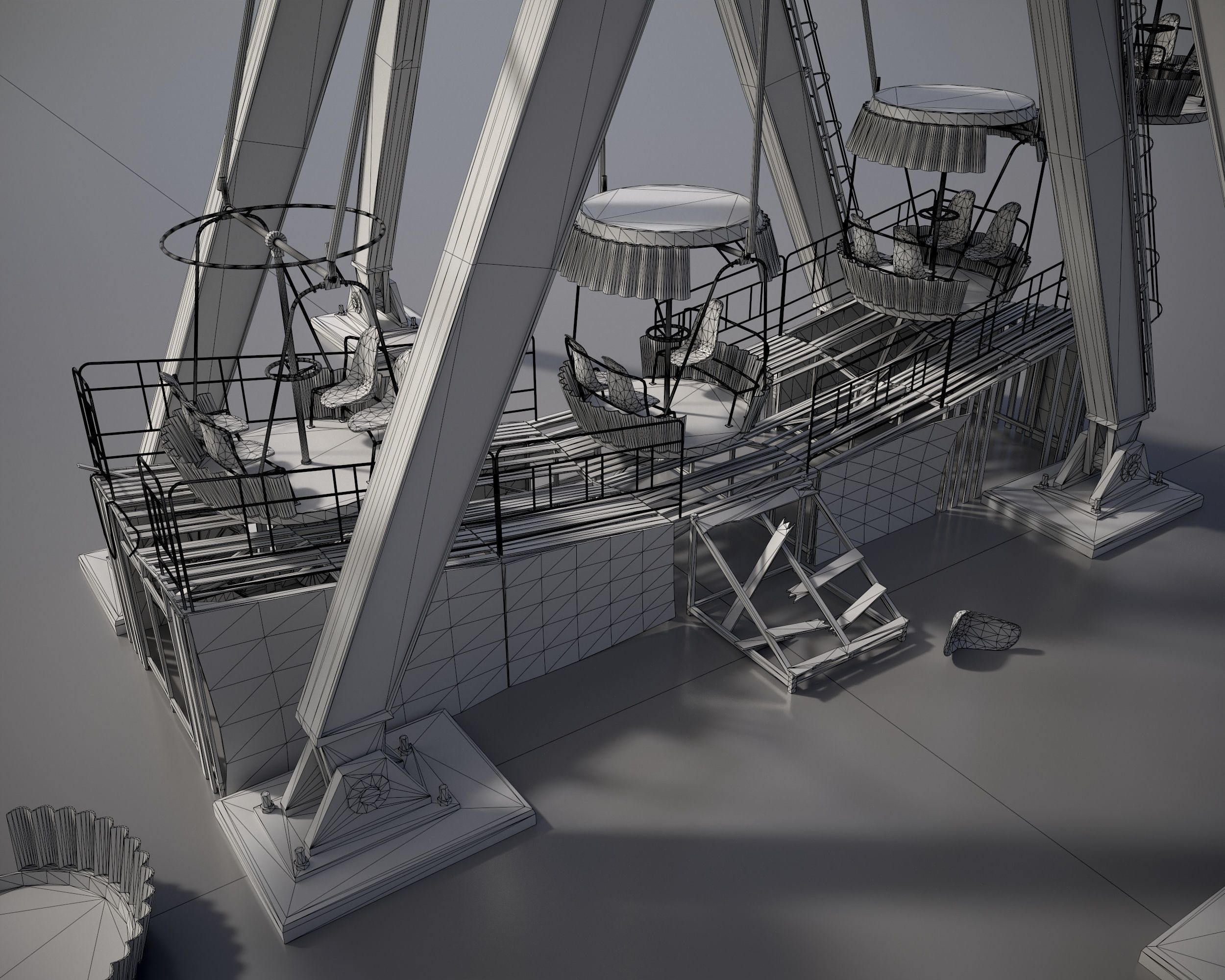 Abandoned Pripyat Ferris Wheel PBR Low-poly 3D model_24