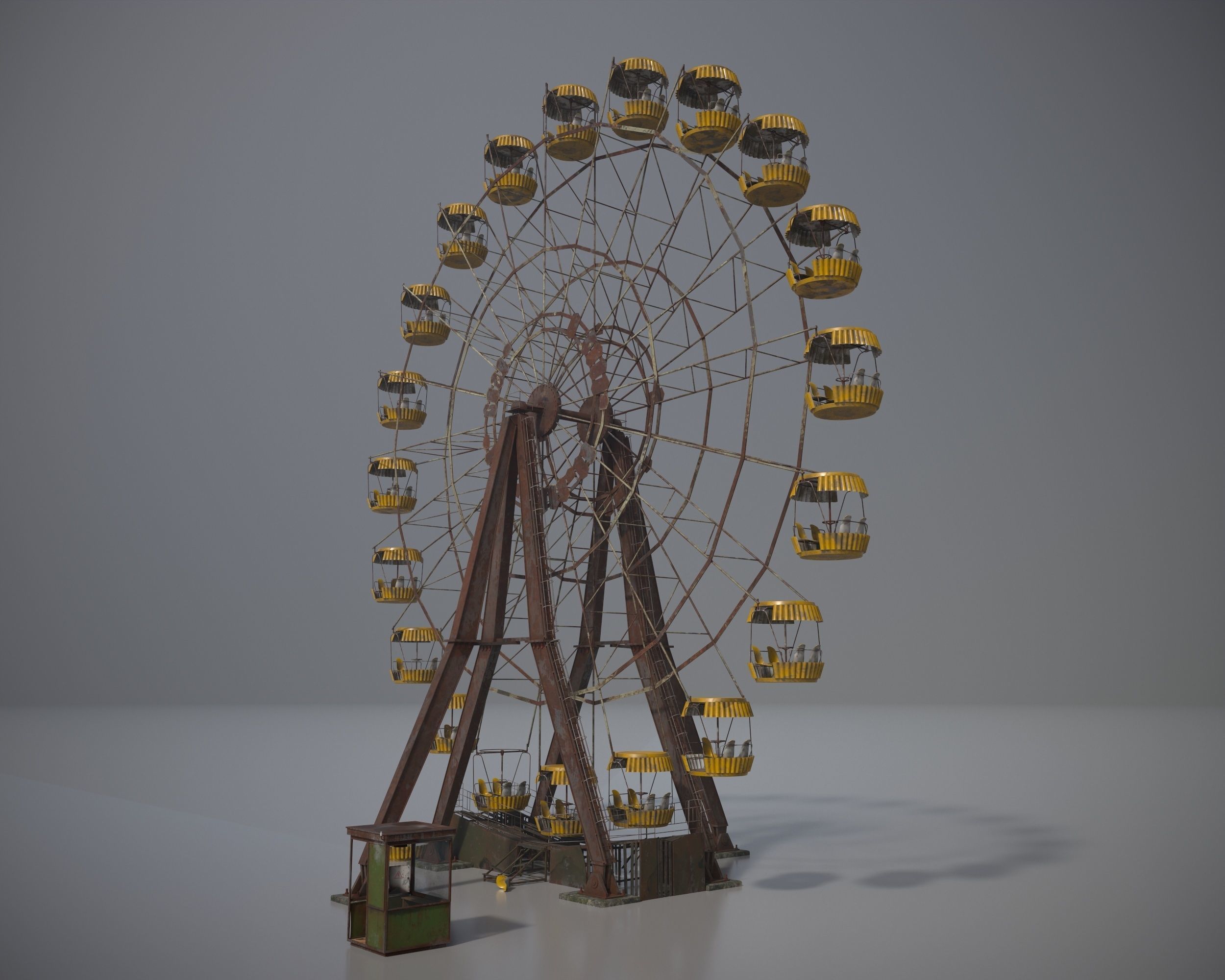 Abandoned Pripyat Ferris Wheel PBR Low-poly 3D model_4