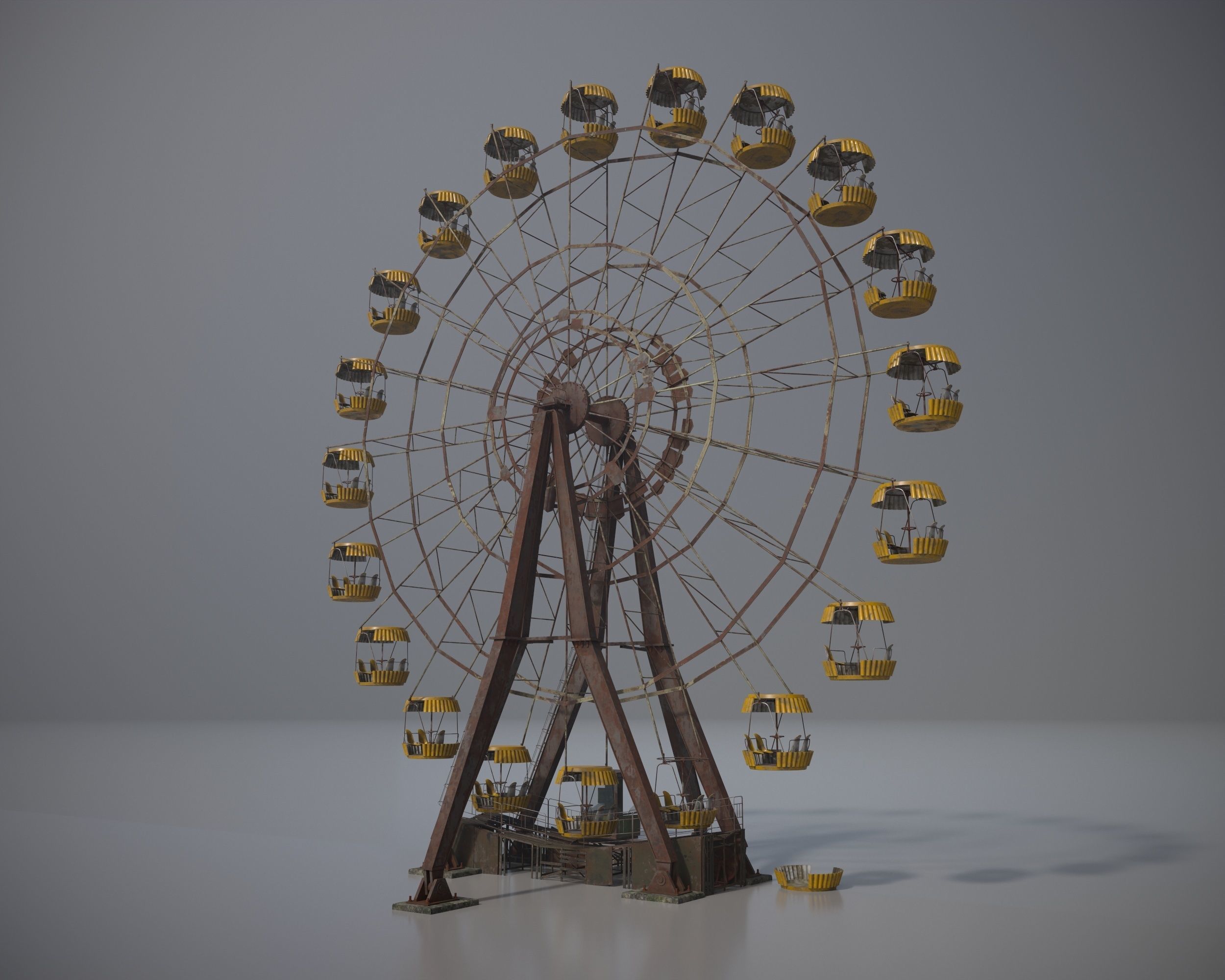 Abandoned Pripyat Ferris Wheel PBR Low-poly 3D model_3