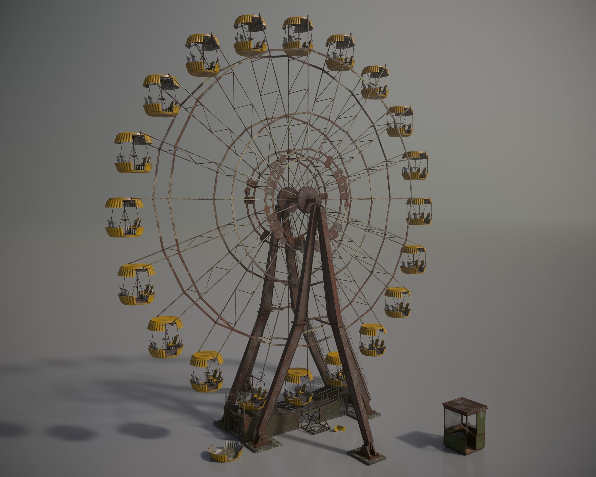 Abandoned Pripyat Ferris Wheel PBR Low-poly 3D model_2