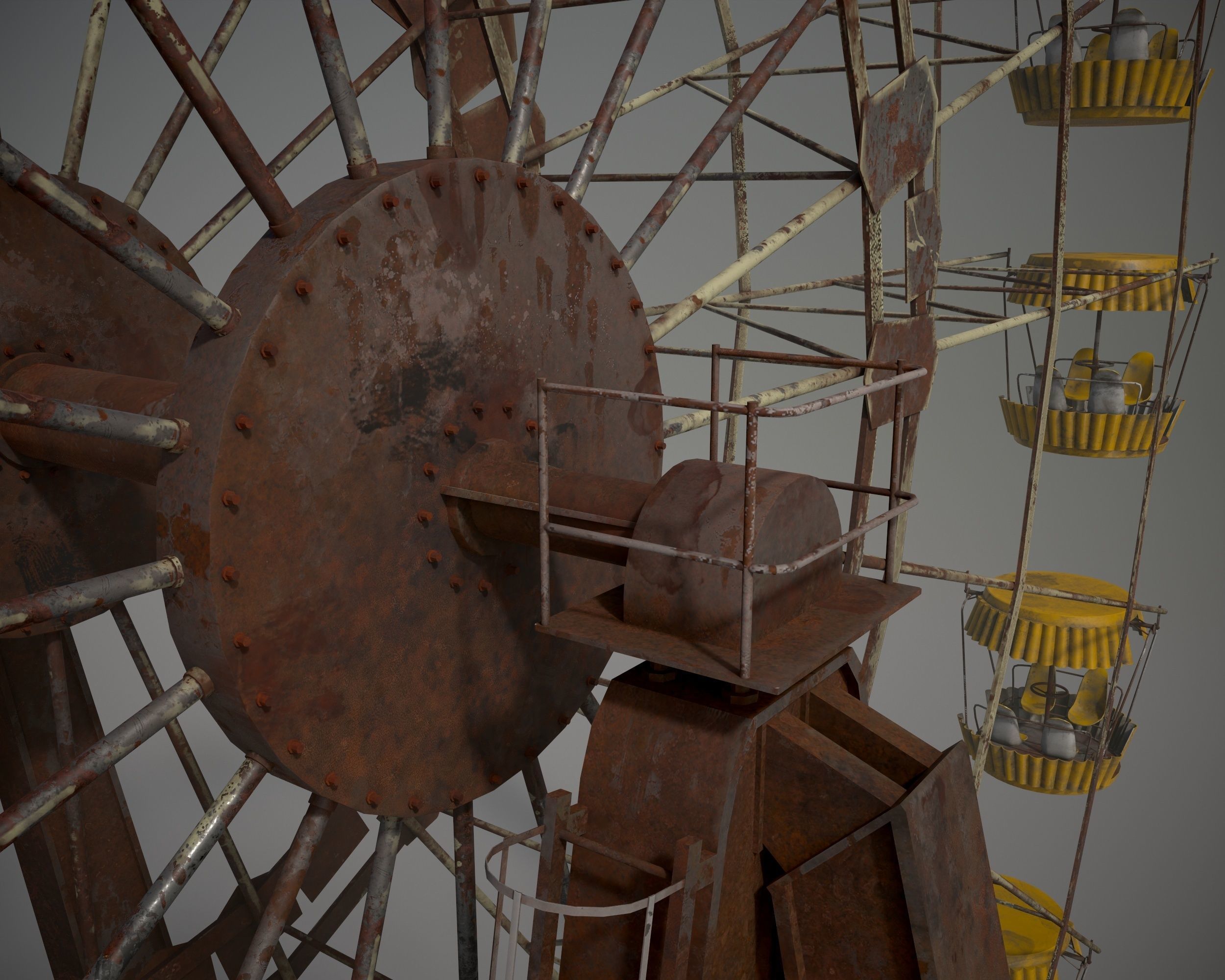 Abandoned Pripyat Ferris Wheel PBR Low-poly 3D model_15