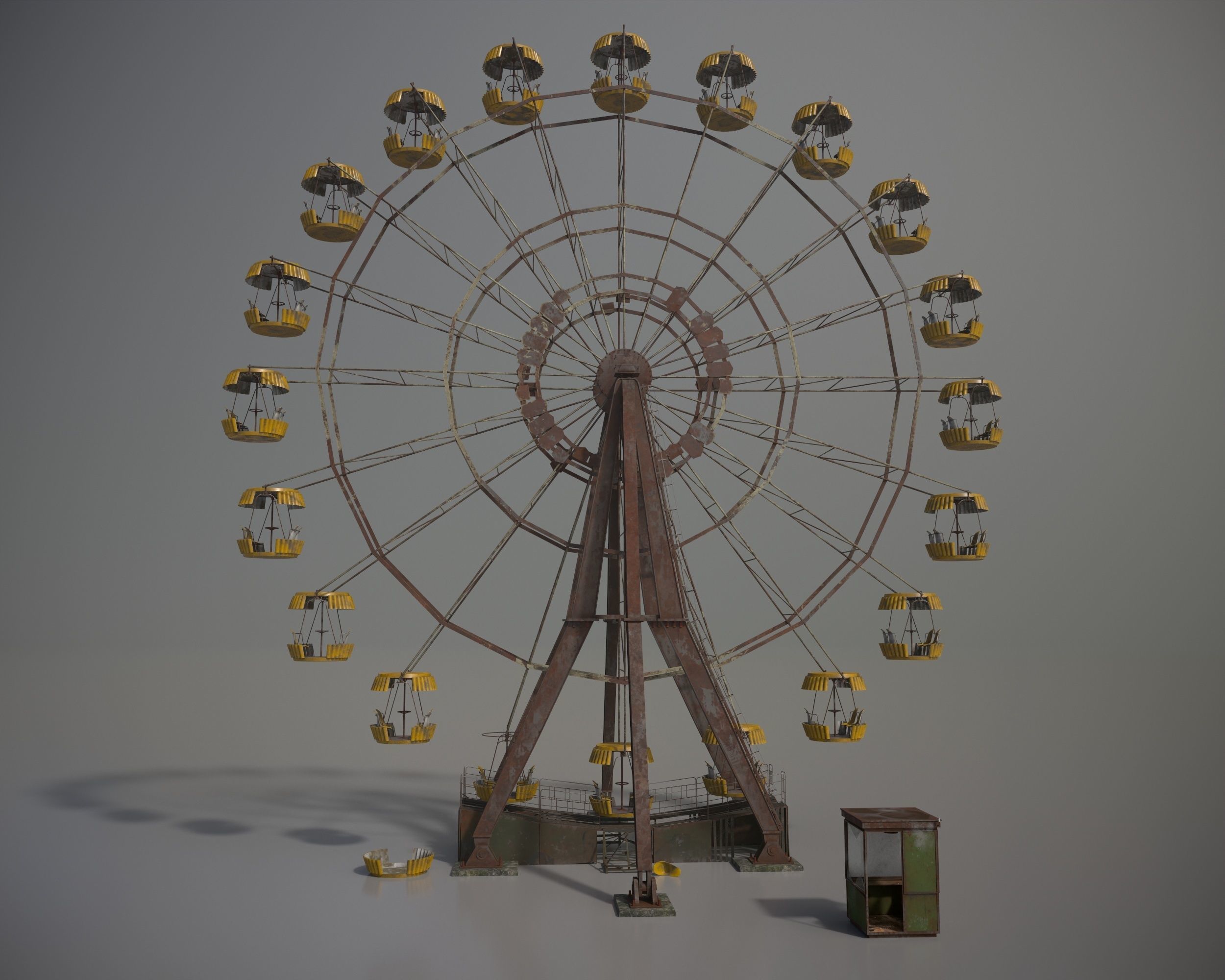 Abandoned Pripyat Ferris Wheel PBR Low-poly 3D model_1