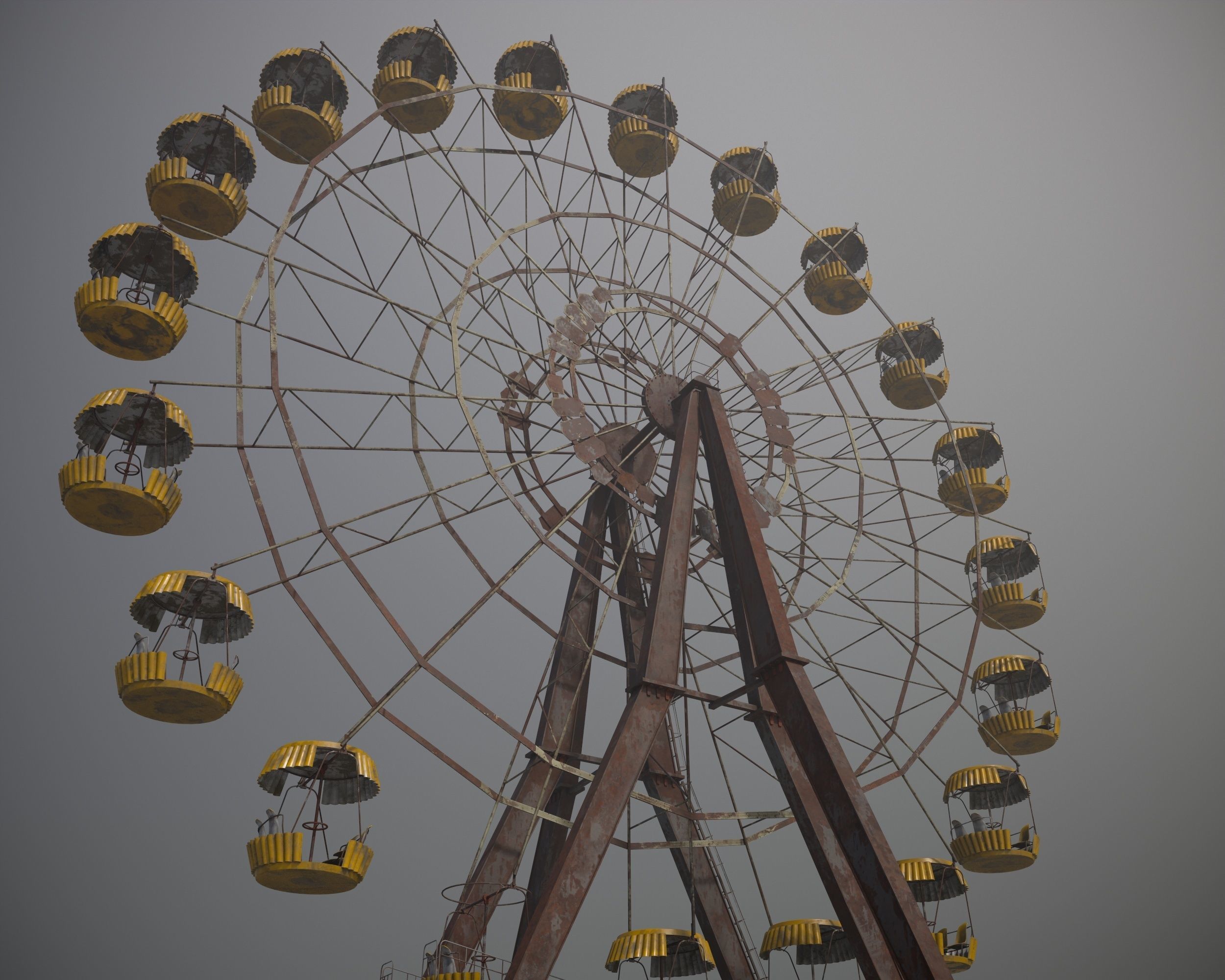 Abandoned Pripyat Ferris Wheel PBR Low-poly 3D model_17