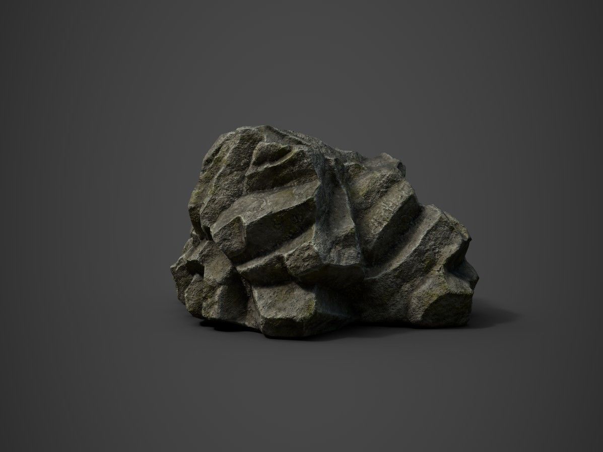 Rock formation 5 Low-poly 3D model_1