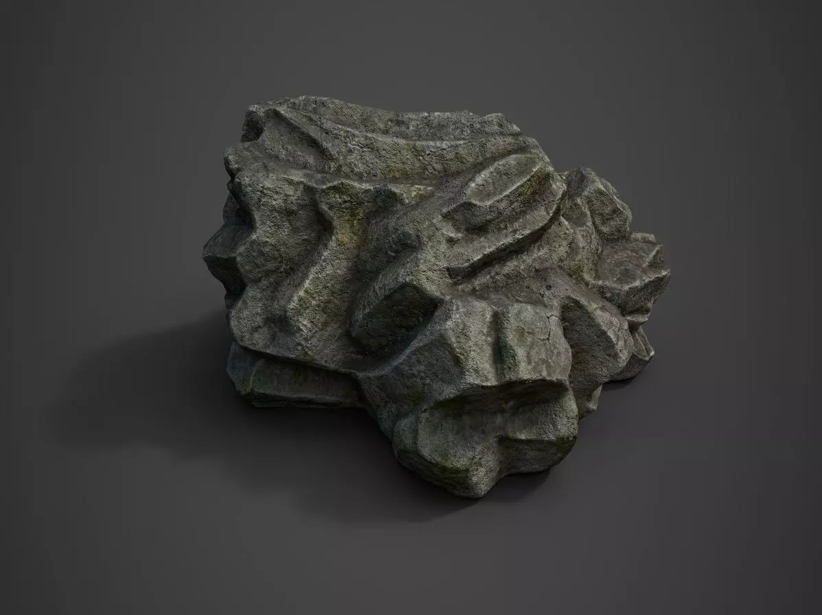 Rock formation 5 Low-poly 3D model_0