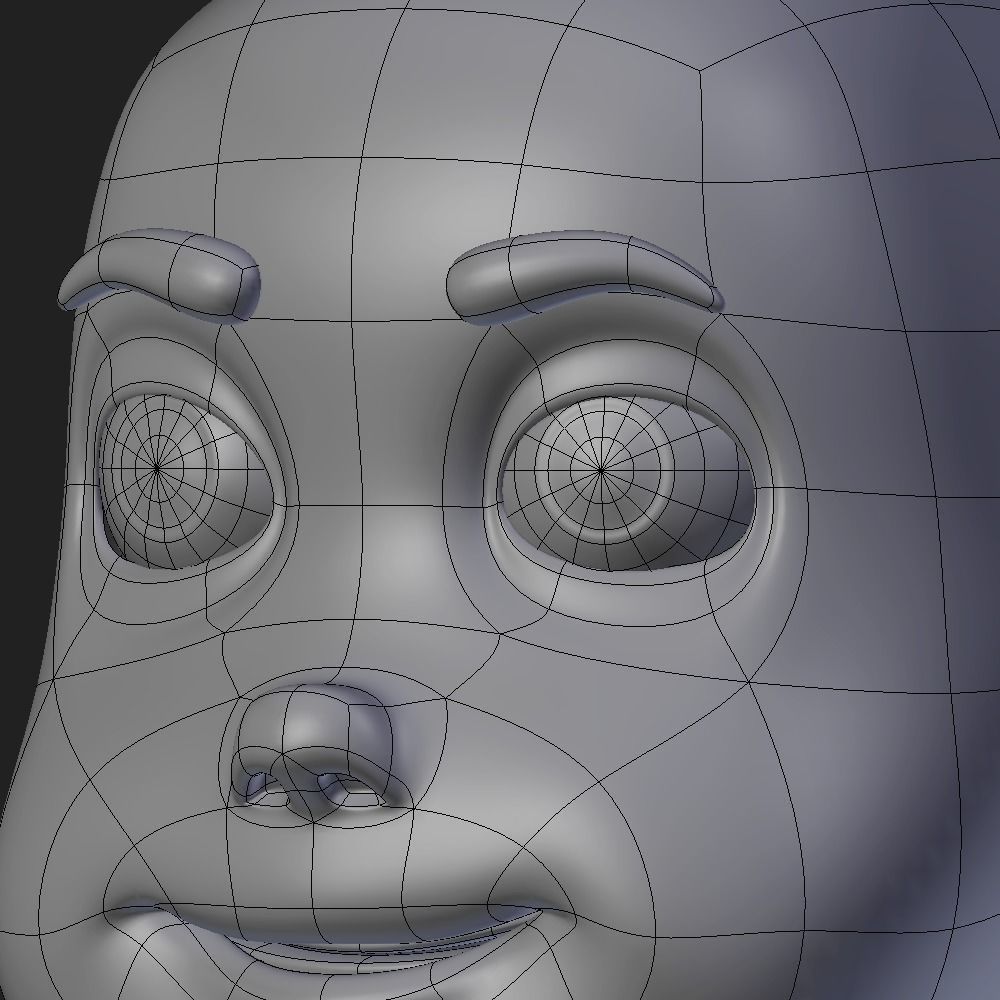 Cartoon Head for Sculpting Ready Low-poly 3D model_4