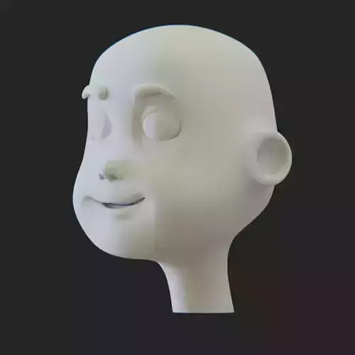 Cartoon Head for Sculpting Ready Low-poly 3D model