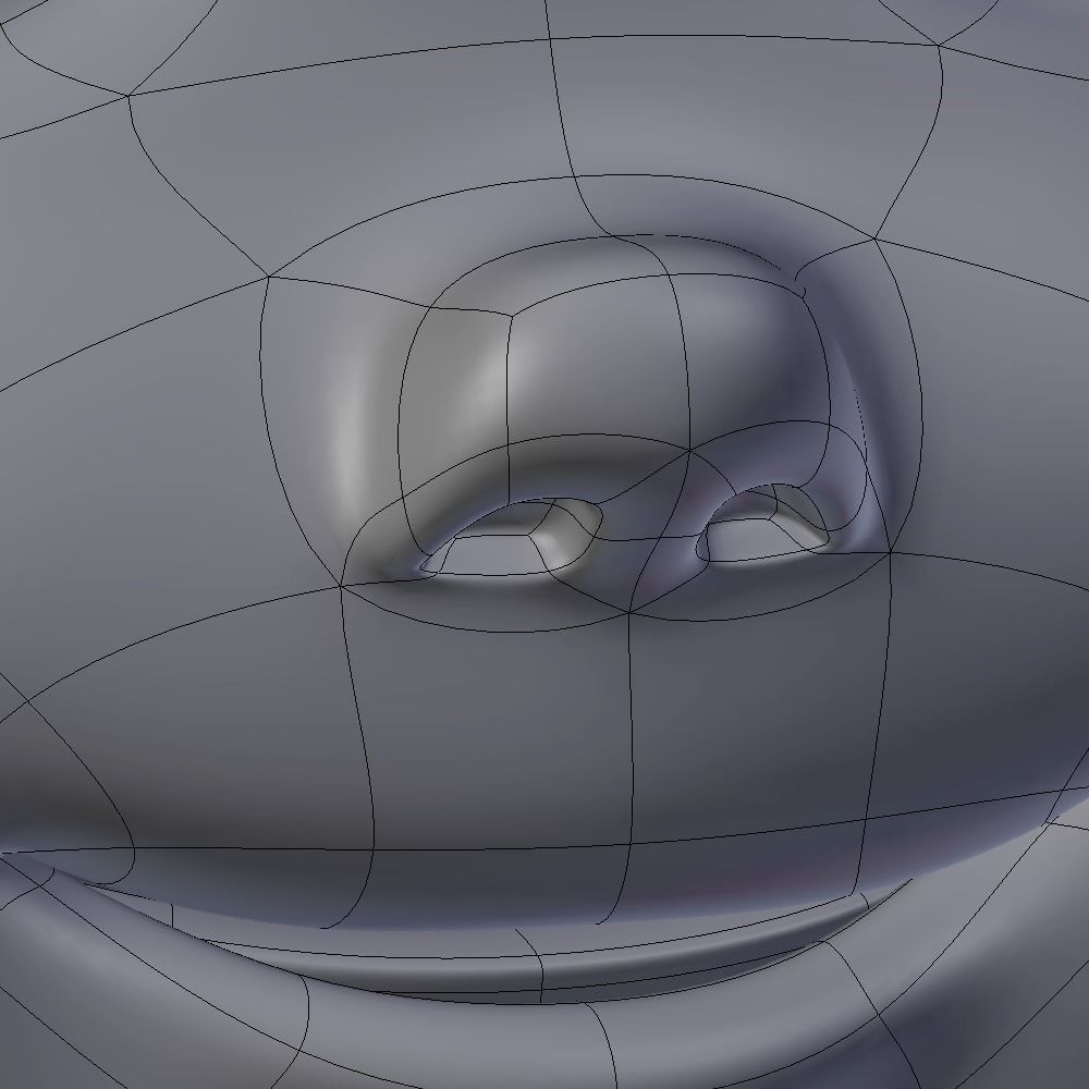 Cartoon Head for Sculpting Ready Low-poly 3D model_6