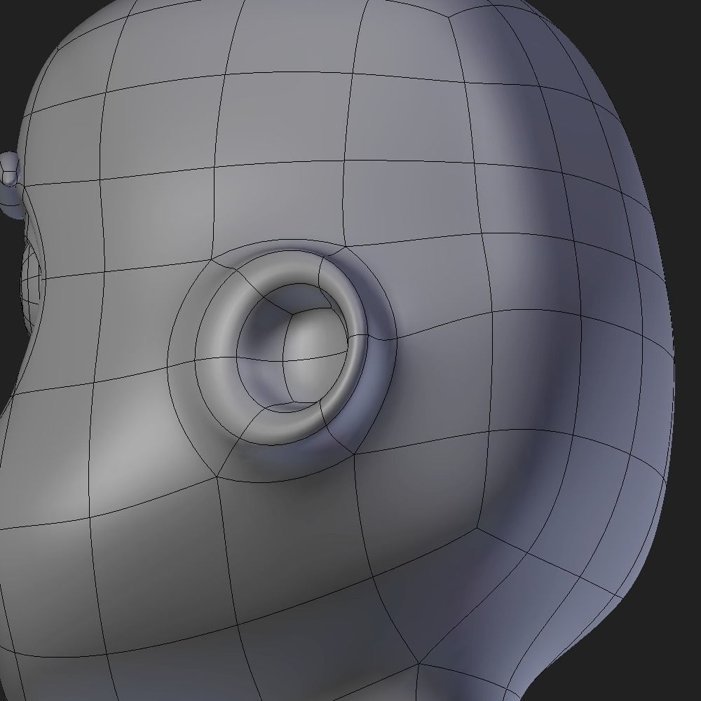 Cartoon Head for Sculpting Ready Low-poly 3D model_5