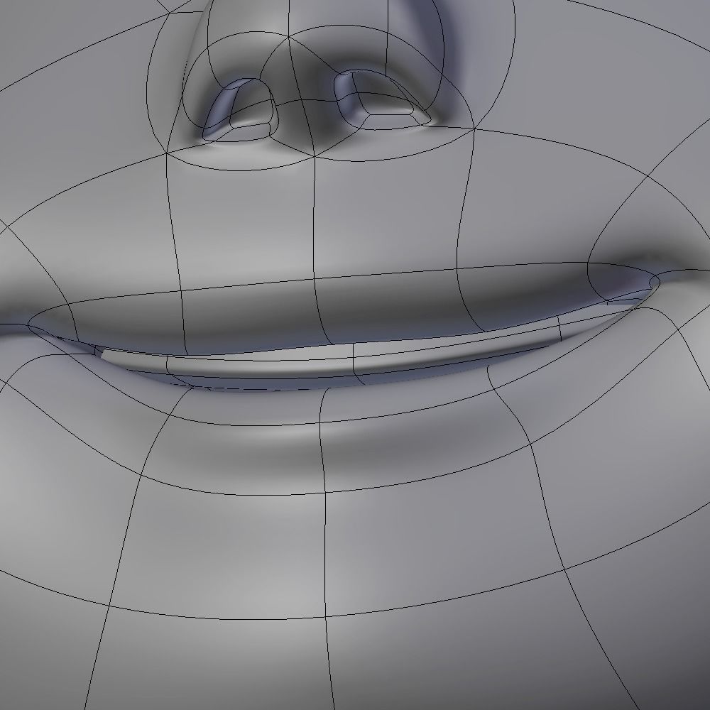 Cartoon Head for Sculpting Ready Low-poly 3D model_7