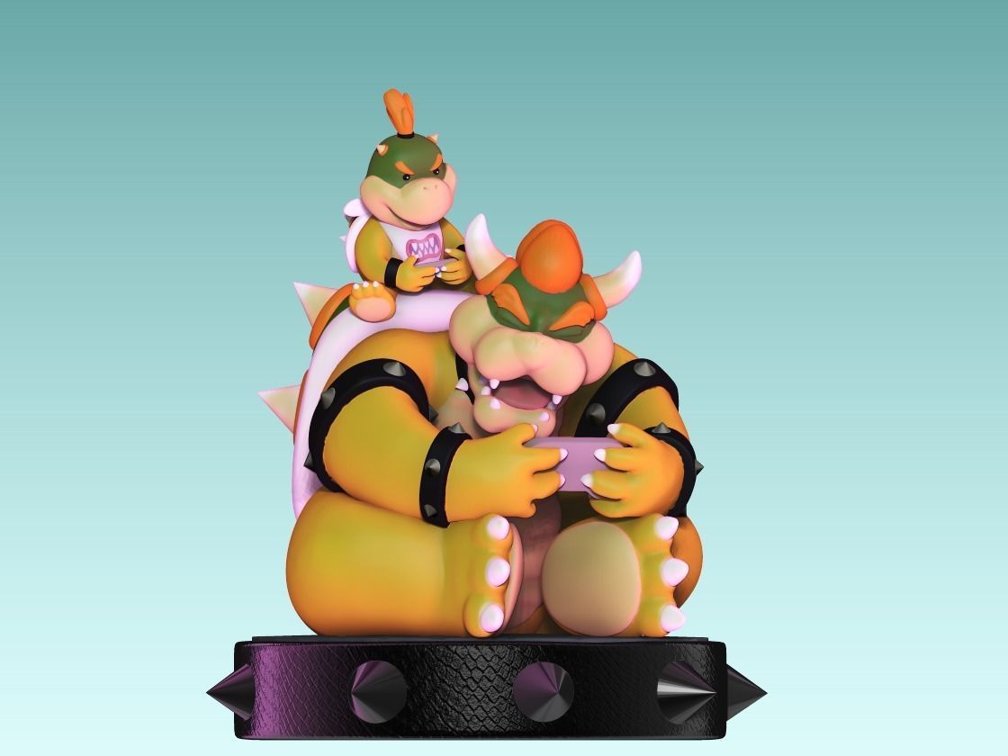 Bowser and Bowser Jr 3D print model_1