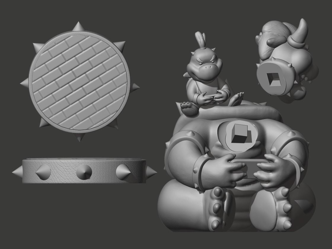 Bowser and Bowser Jr 3D print model_2