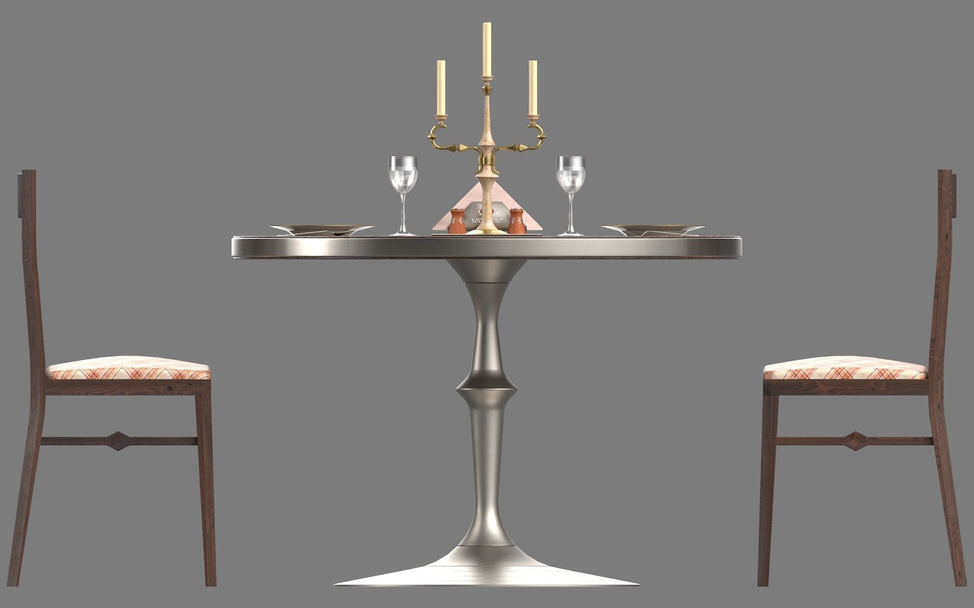 Circular Food Table Low-poly 3D model_3