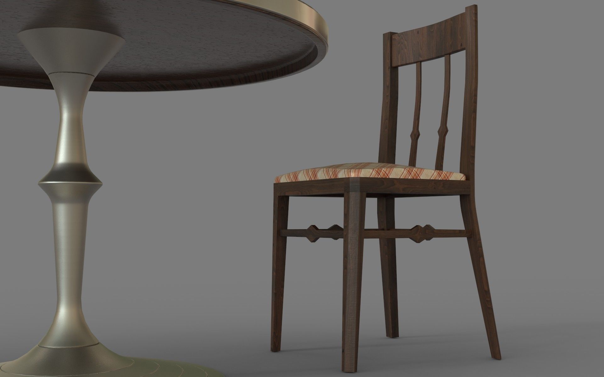 Circular Food Table Low-poly 3D model_16