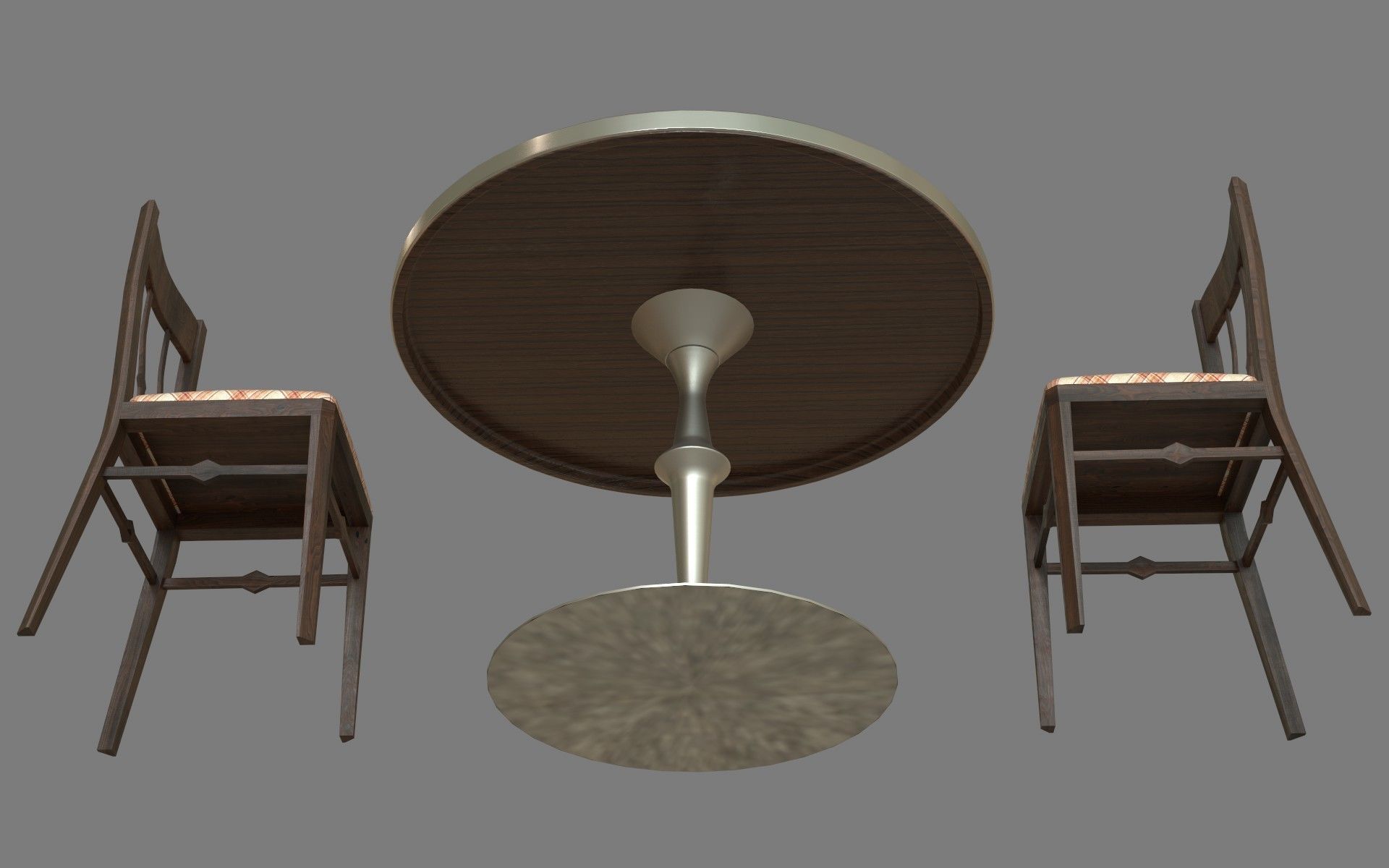 Circular Food Table Low-poly 3D model_15