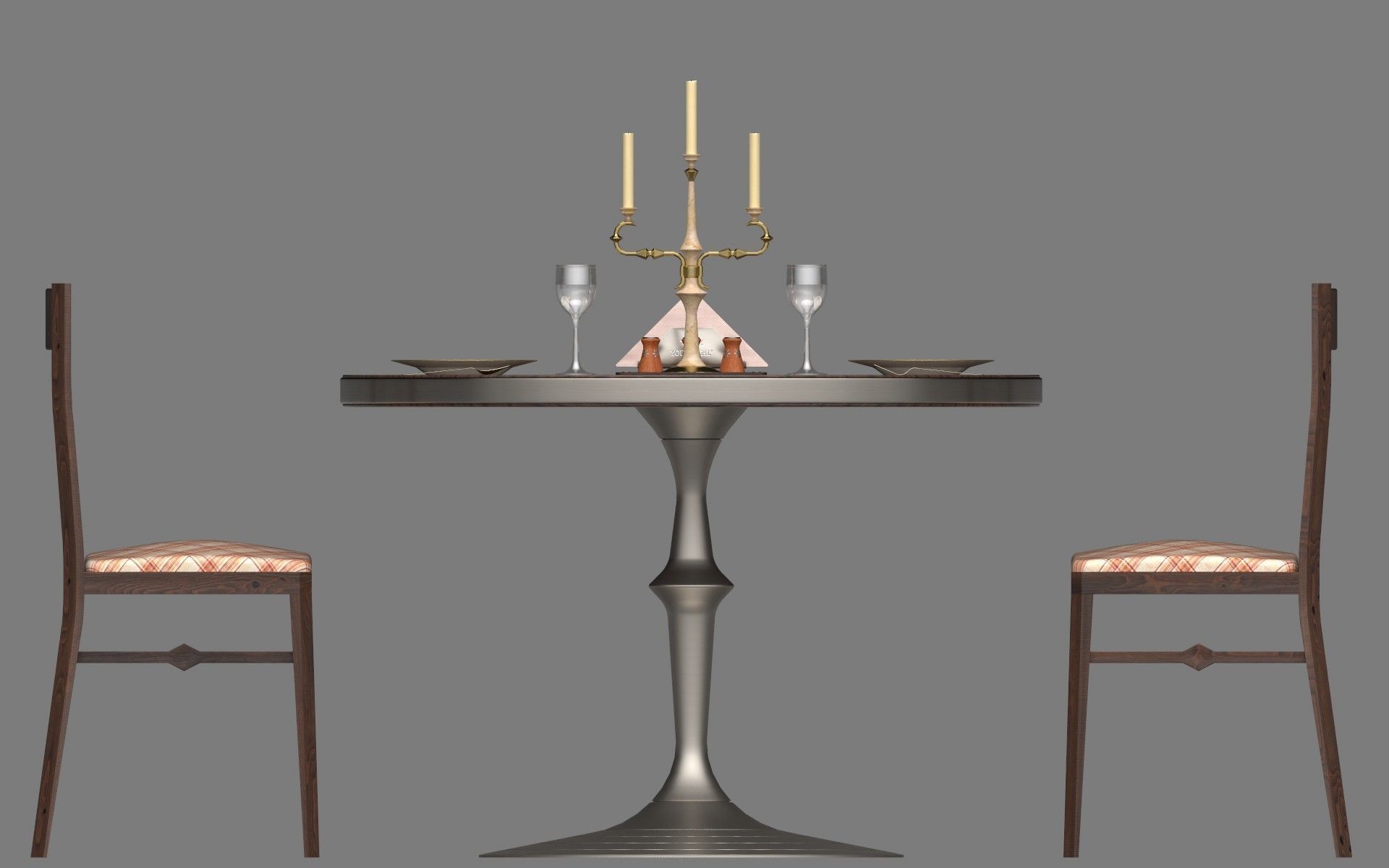 Circular Food Table Low-poly 3D model_17