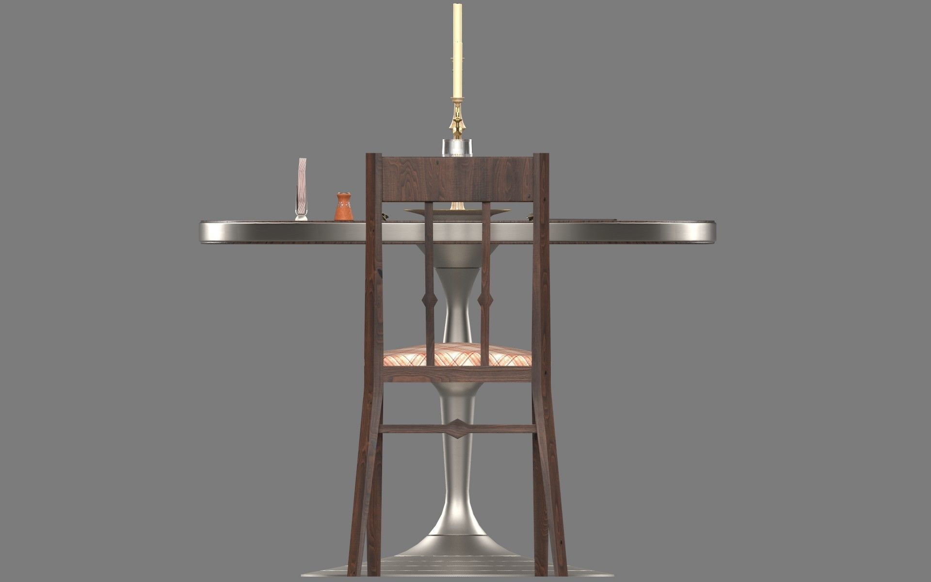 Circular Food Table Low-poly 3D model_2