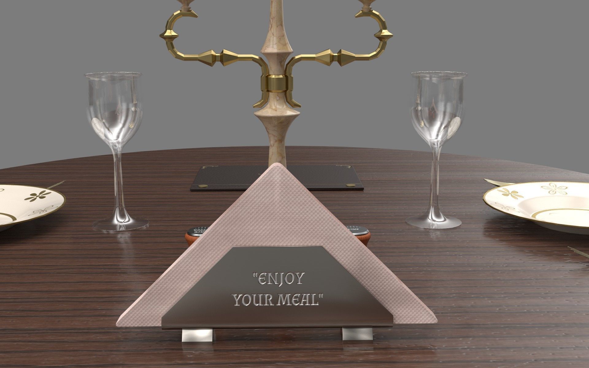 Circular Food Table Low-poly 3D model_12