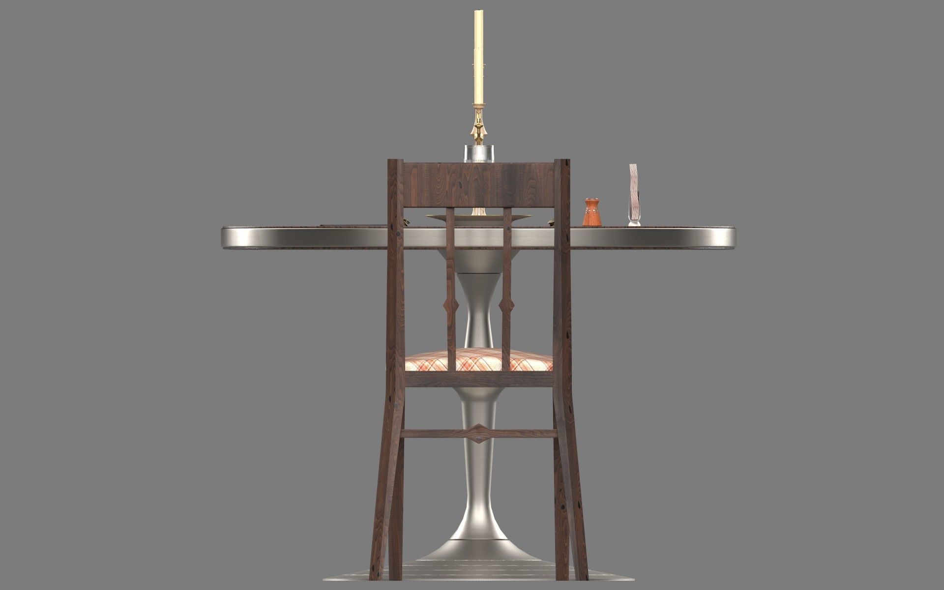 Circular Food Table Low-poly 3D model_4