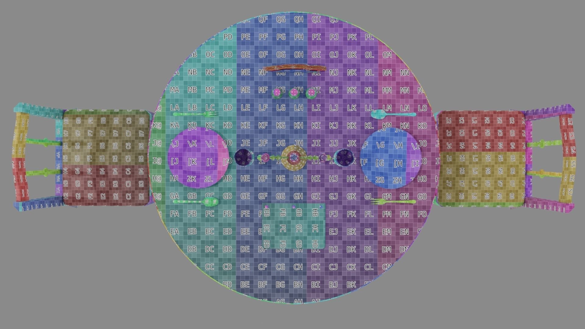 Circular Food Table Low-poly 3D model_21