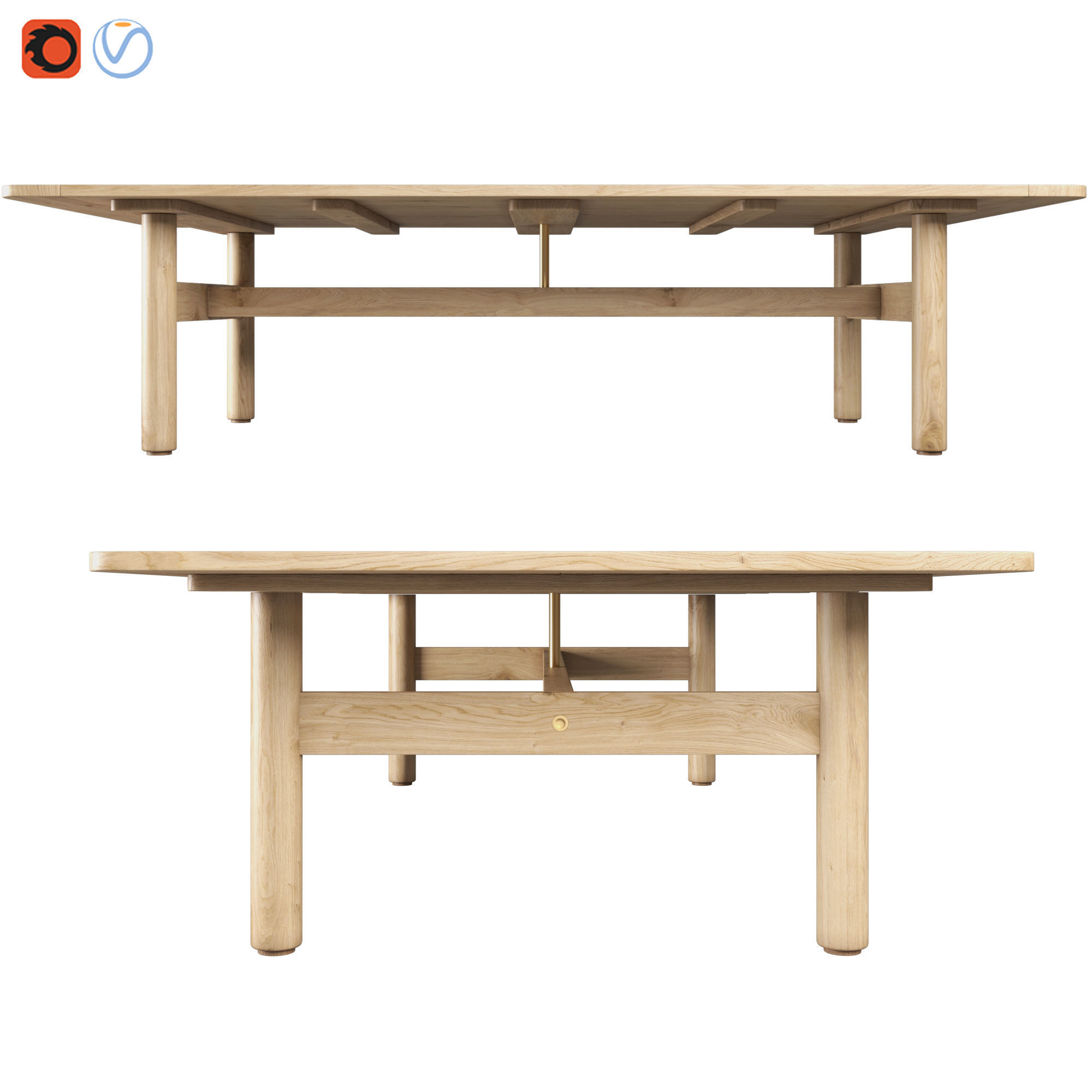 Riva Table By Jasper morrison 3D model_1