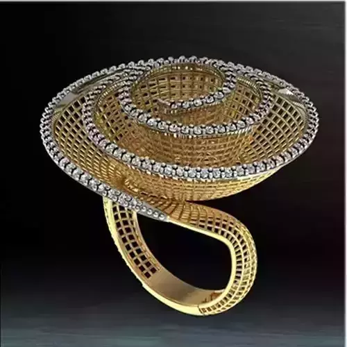 Gold Ring For Ladies 3D file for 3D Printing 3D print model