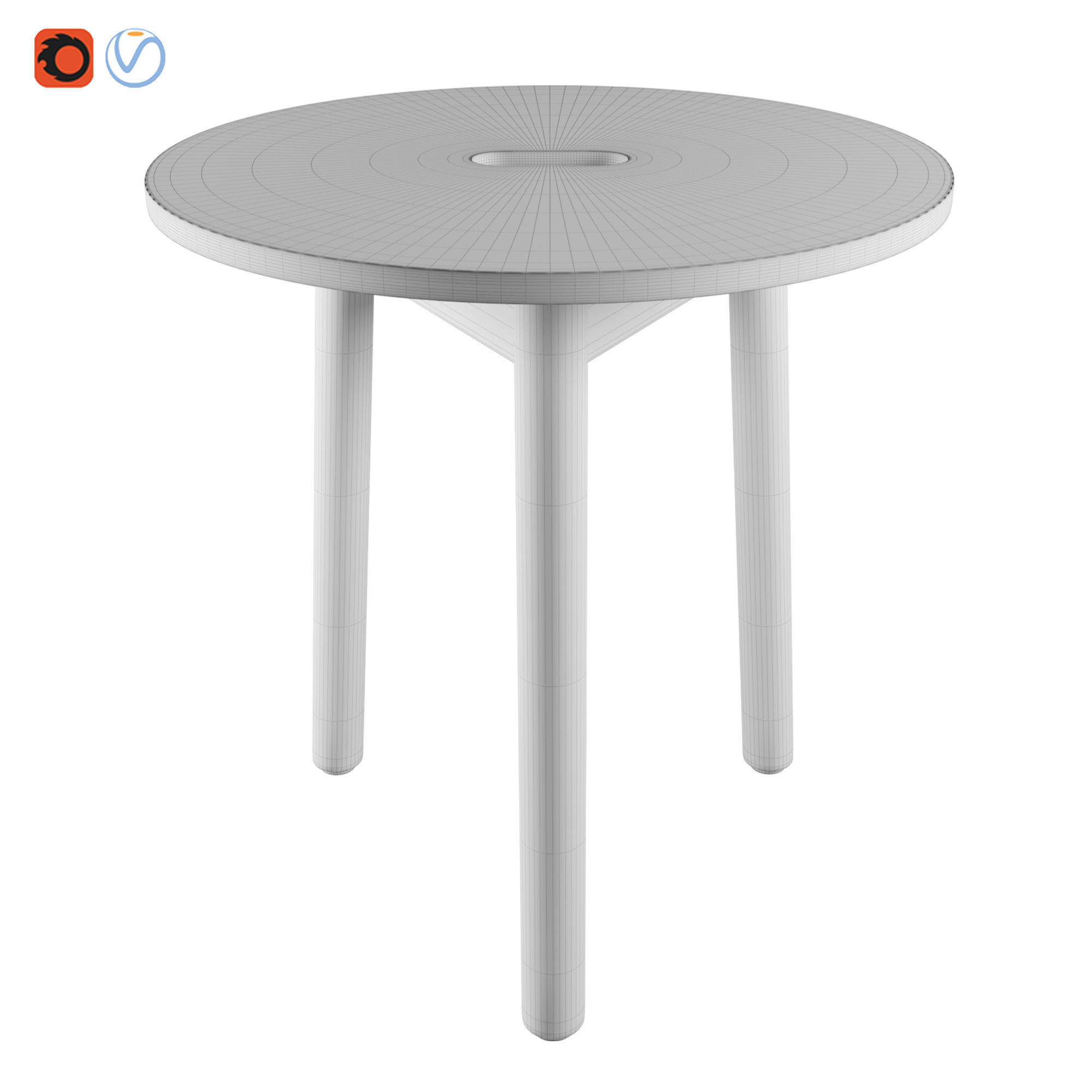 Riva Side table By Jasper morrison 3D model_7