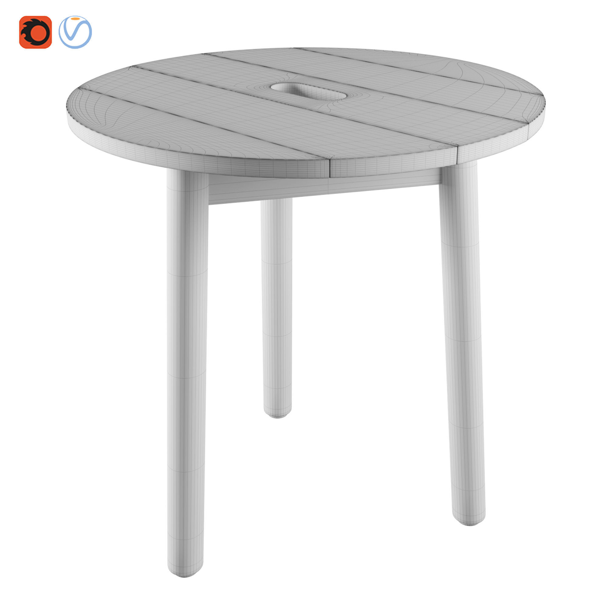 Riva Side table By Jasper morrison 3D model_6