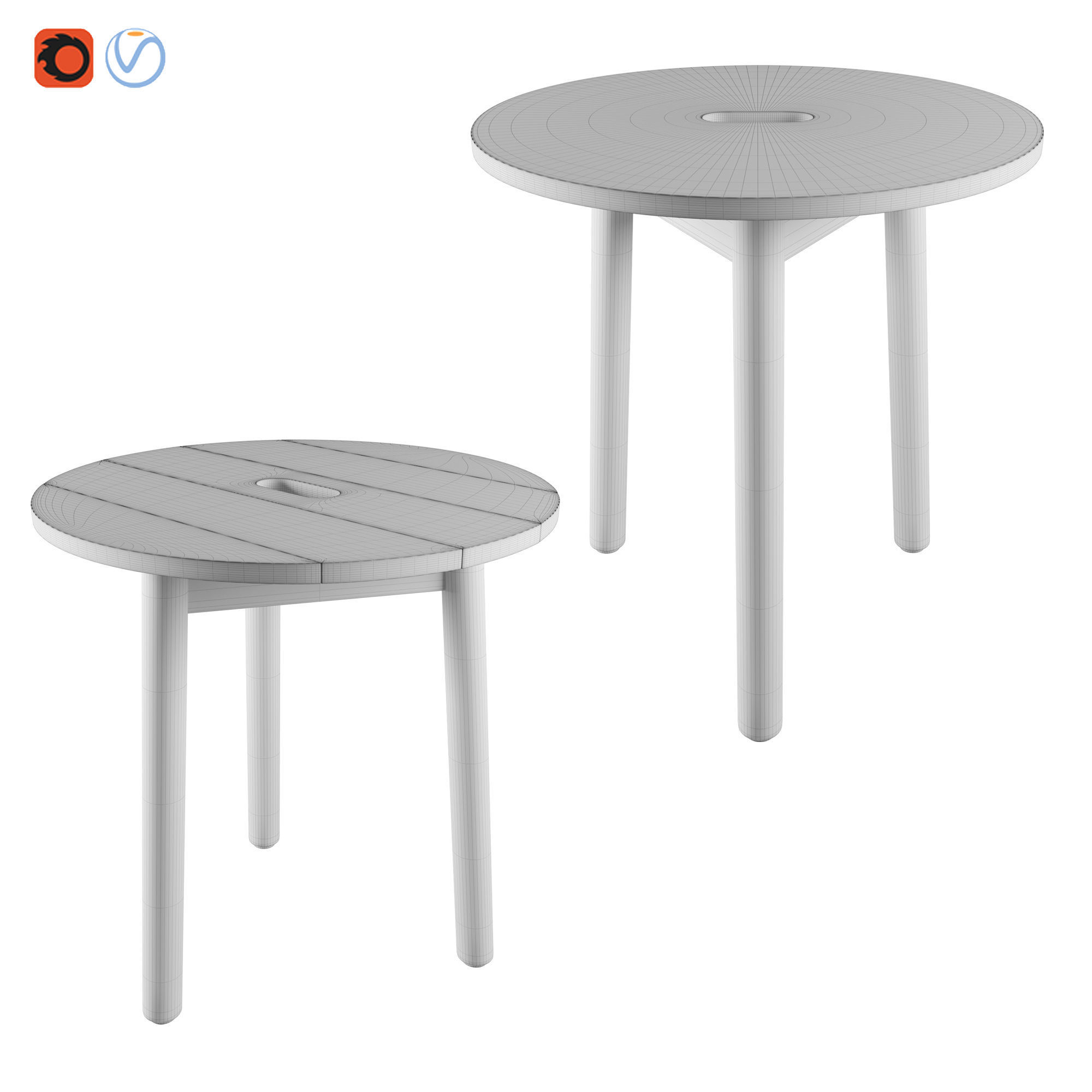 Riva Side table By Jasper morrison 3D model_8