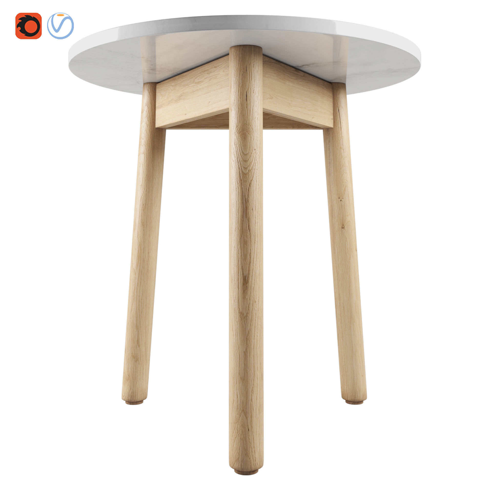 Riva Side table By Jasper morrison 3D model_4