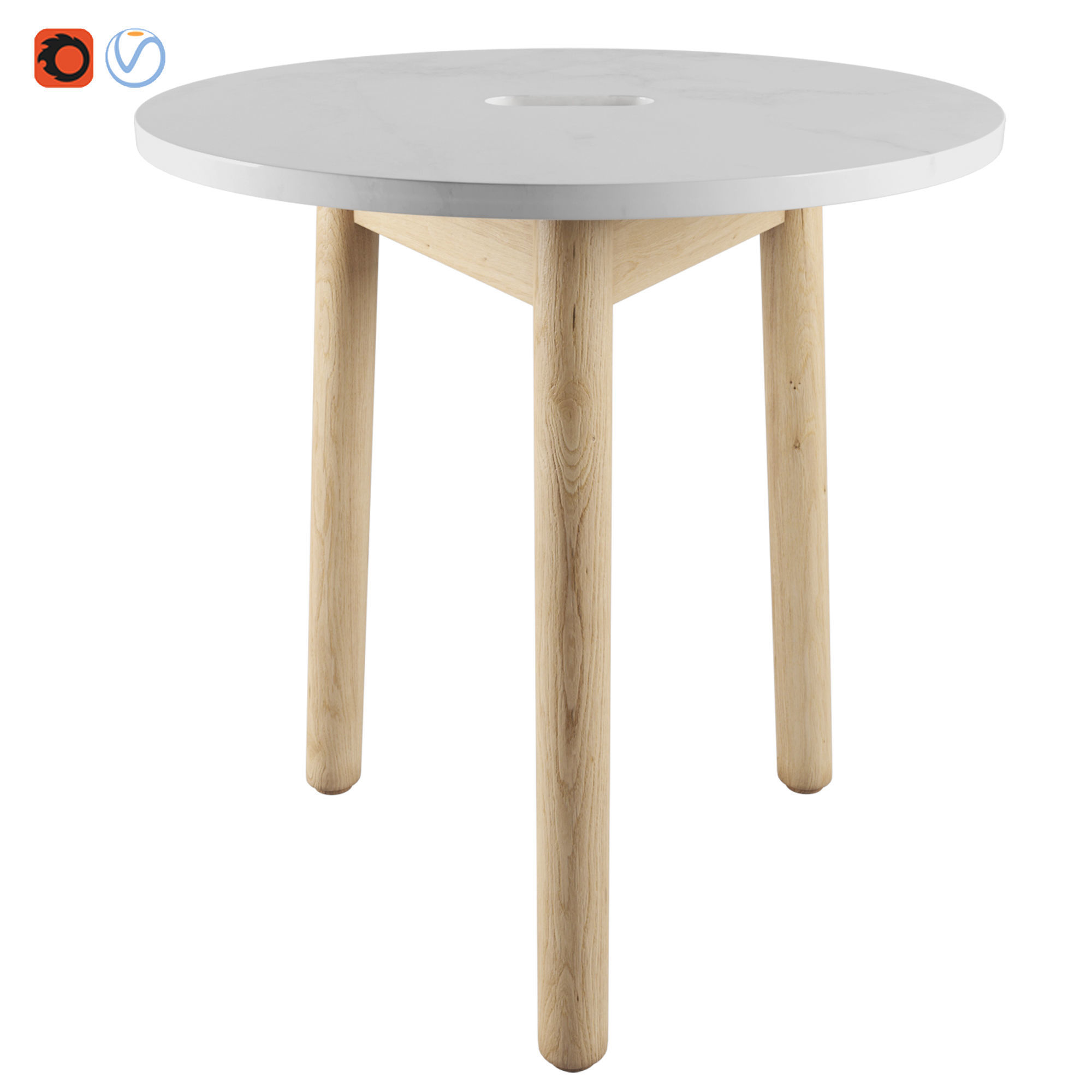 Riva Side table By Jasper morrison 3D model_3