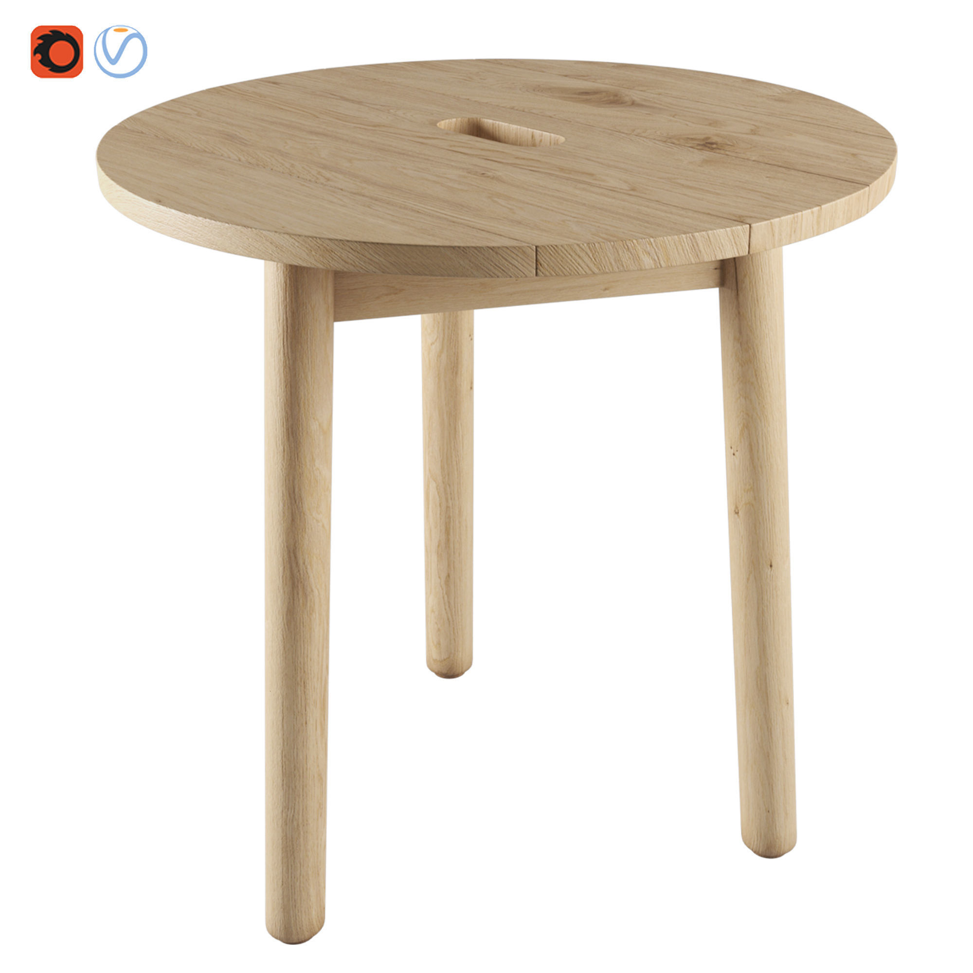 Riva Side table By Jasper morrison 3D model_2