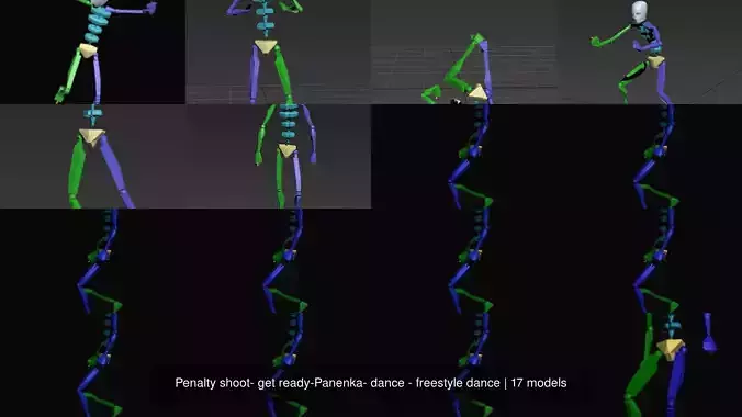 Penalty shoot- get ready-Panenka- dance - freestyle dance 3D Model Collection