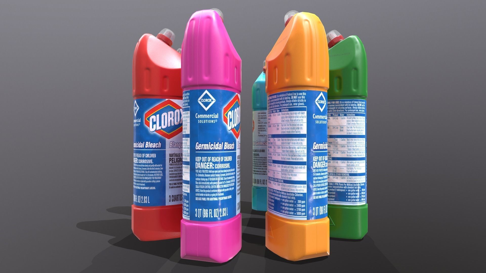 WC cleaning product Low-poly 3D model_3
