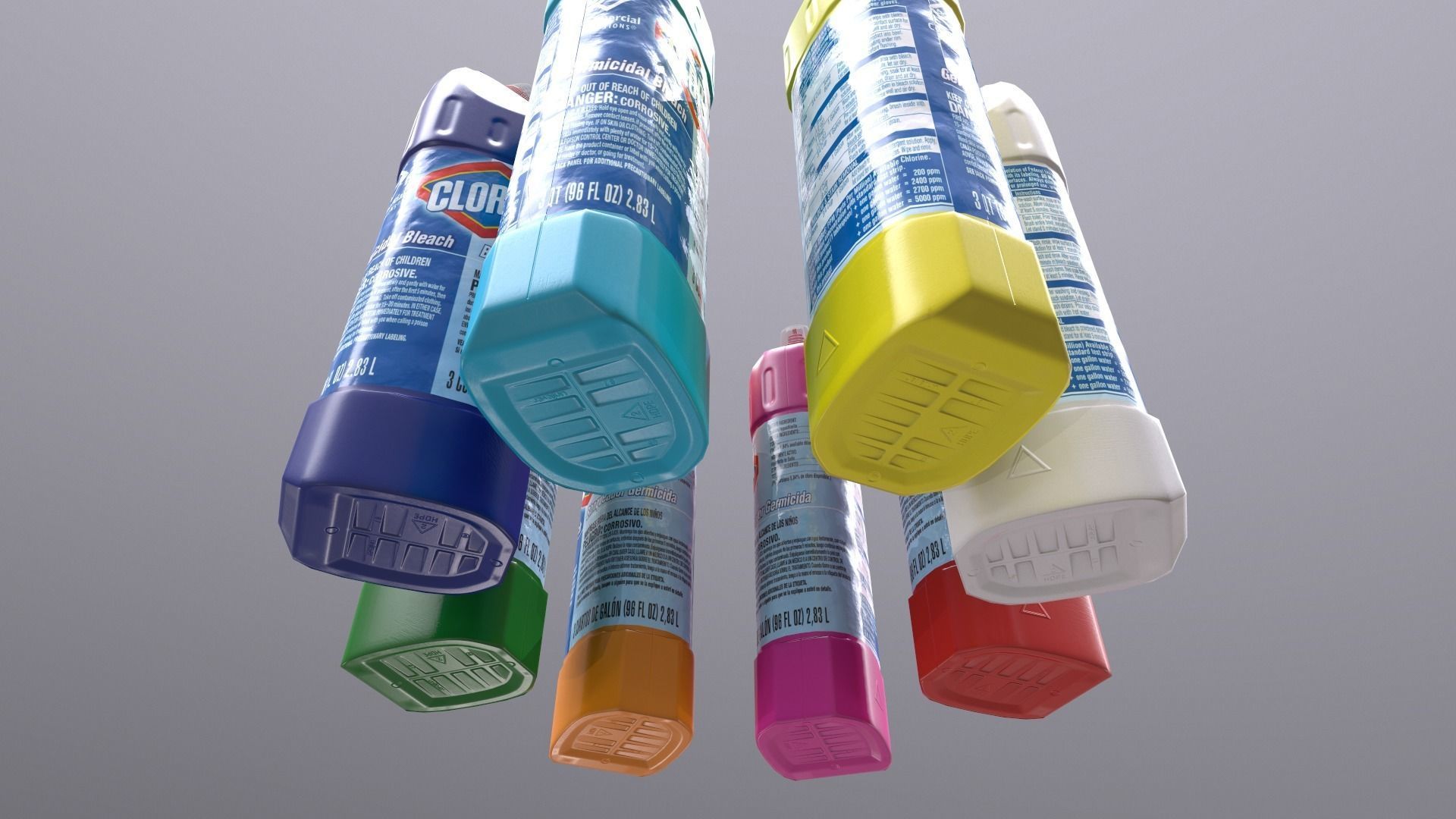 WC cleaning product Low-poly 3D model_4