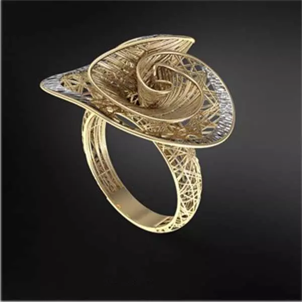 Gold ring without diamond engagement ring  3D print model_0