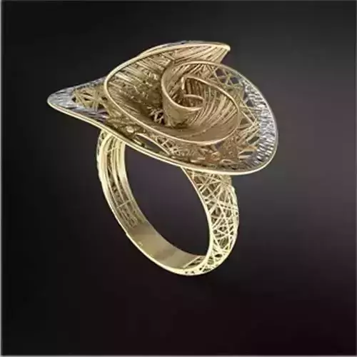 Gold ring without diamond engagement ring  3D print model