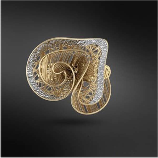 Gold ring without diamond engagement ring  3D print model_1