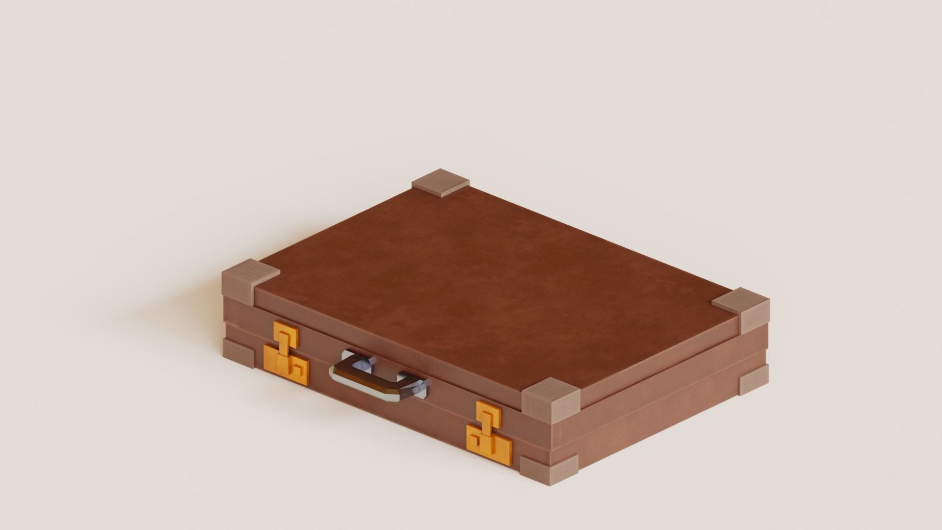 Money - Low Poly suitcase Low-poly 3D model_9