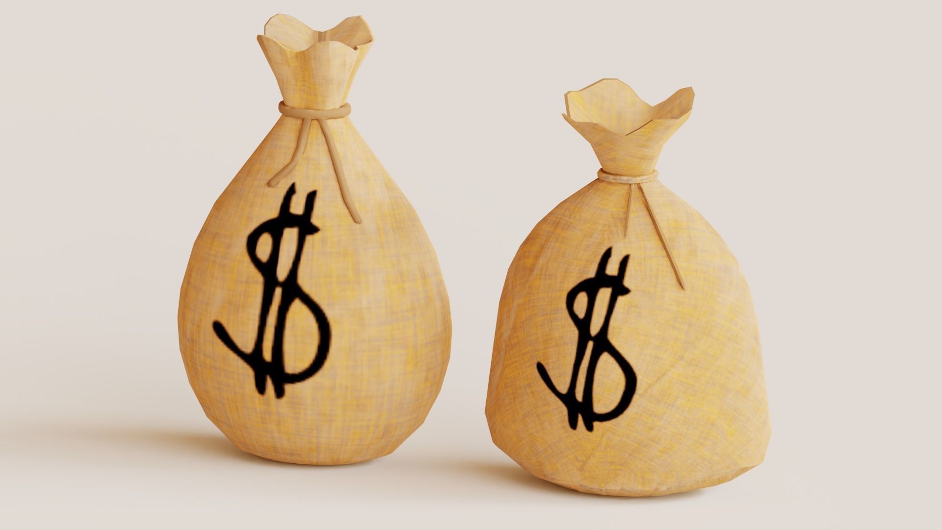 Money - Low Poly suitcase Low-poly 3D model_2