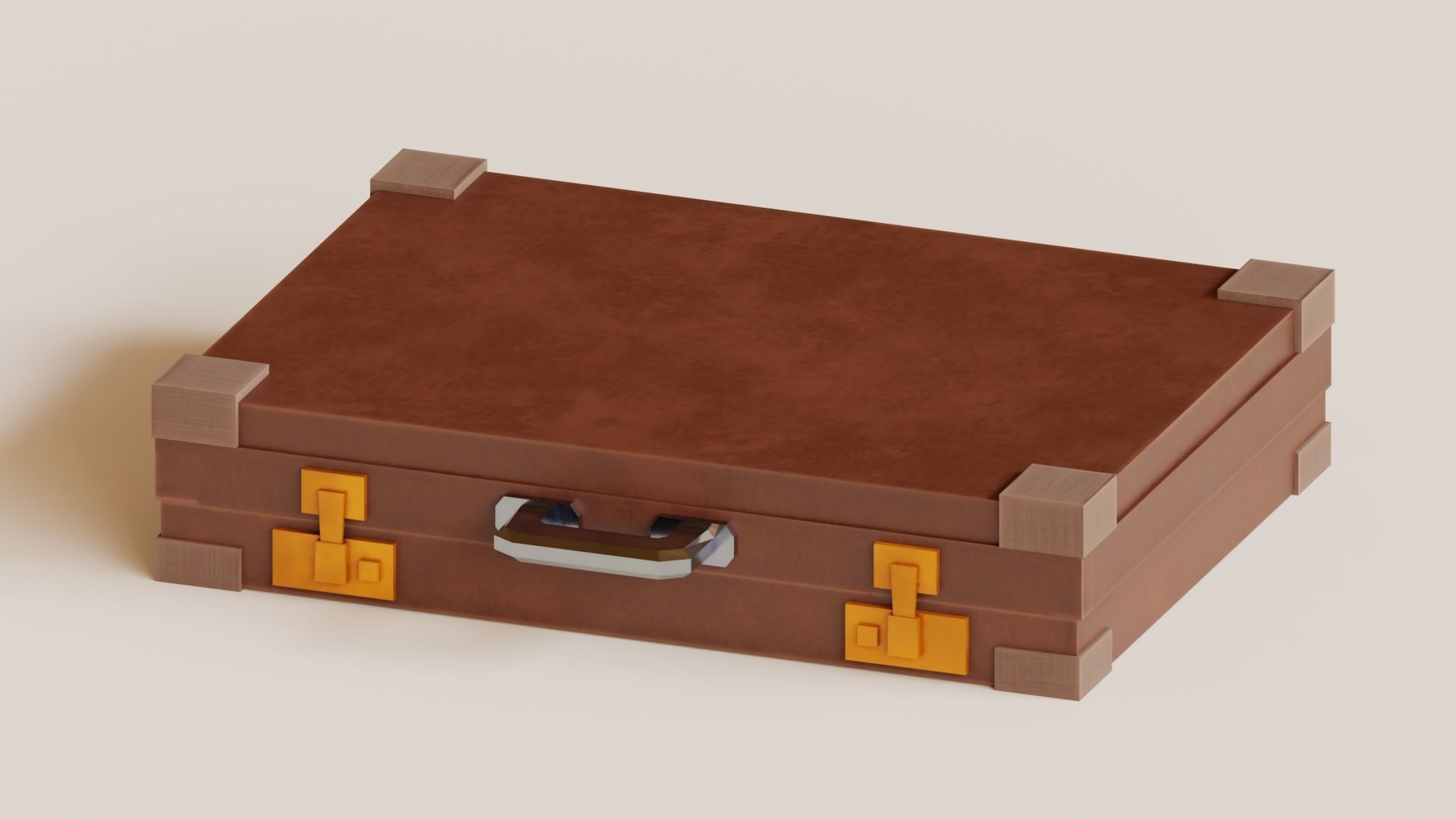 Money - Low Poly suitcase Low-poly 3D model_3