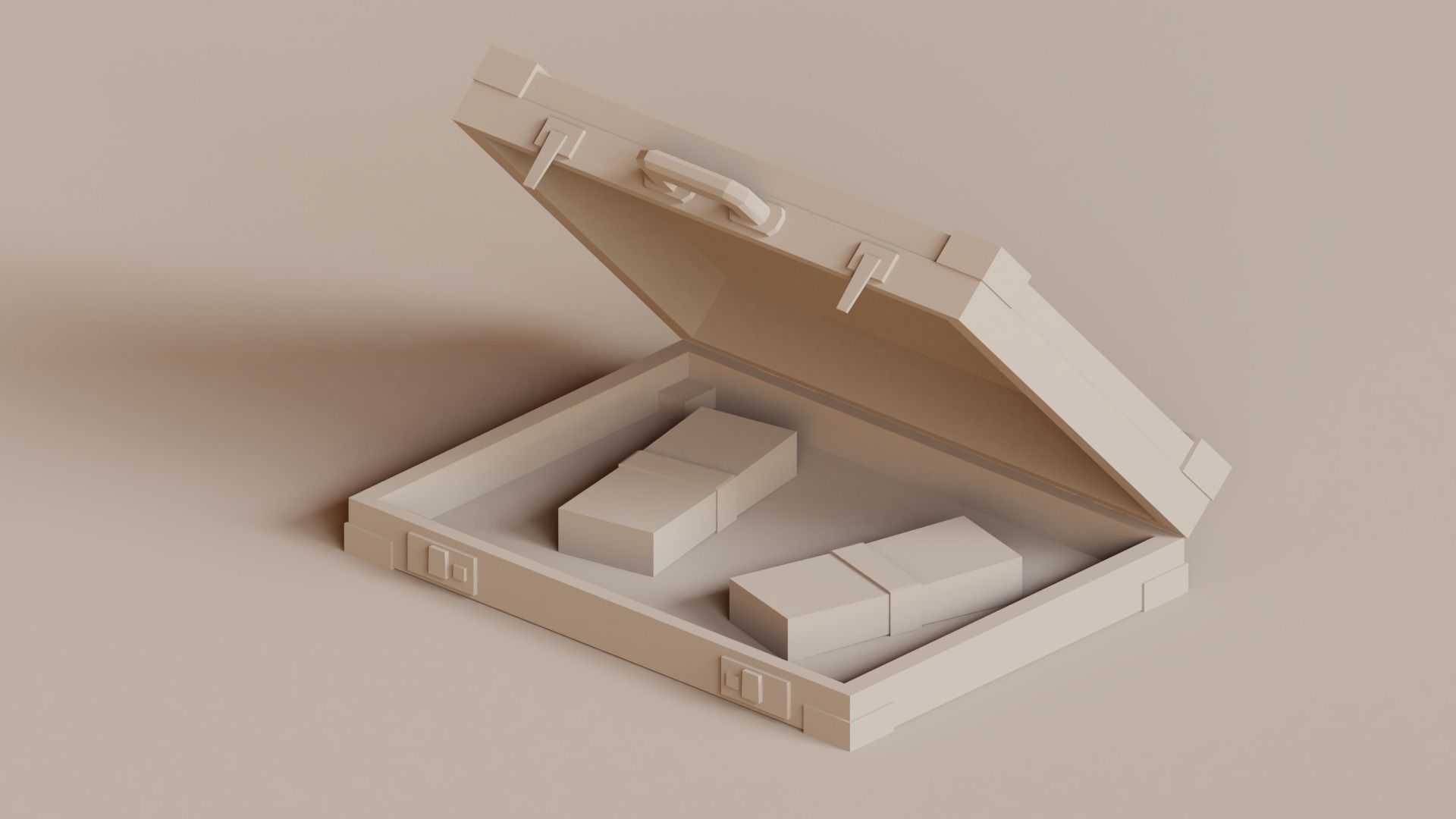 Money - Low Poly suitcase Low-poly 3D model_11