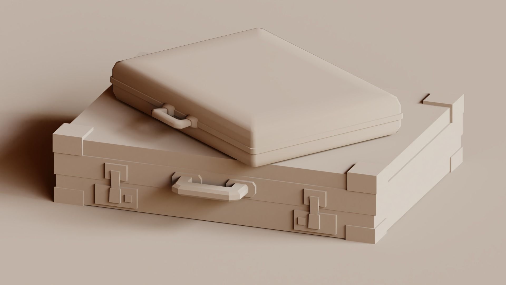 Money - Low Poly suitcase Low-poly 3D model_12