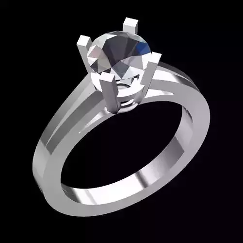  Solitaire Diamond Ring  3D print model